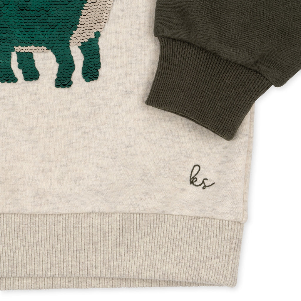 Sweatshirt mit Pailletten Lou 'Off White Melange' - The Little One • Family.Concept.Store.