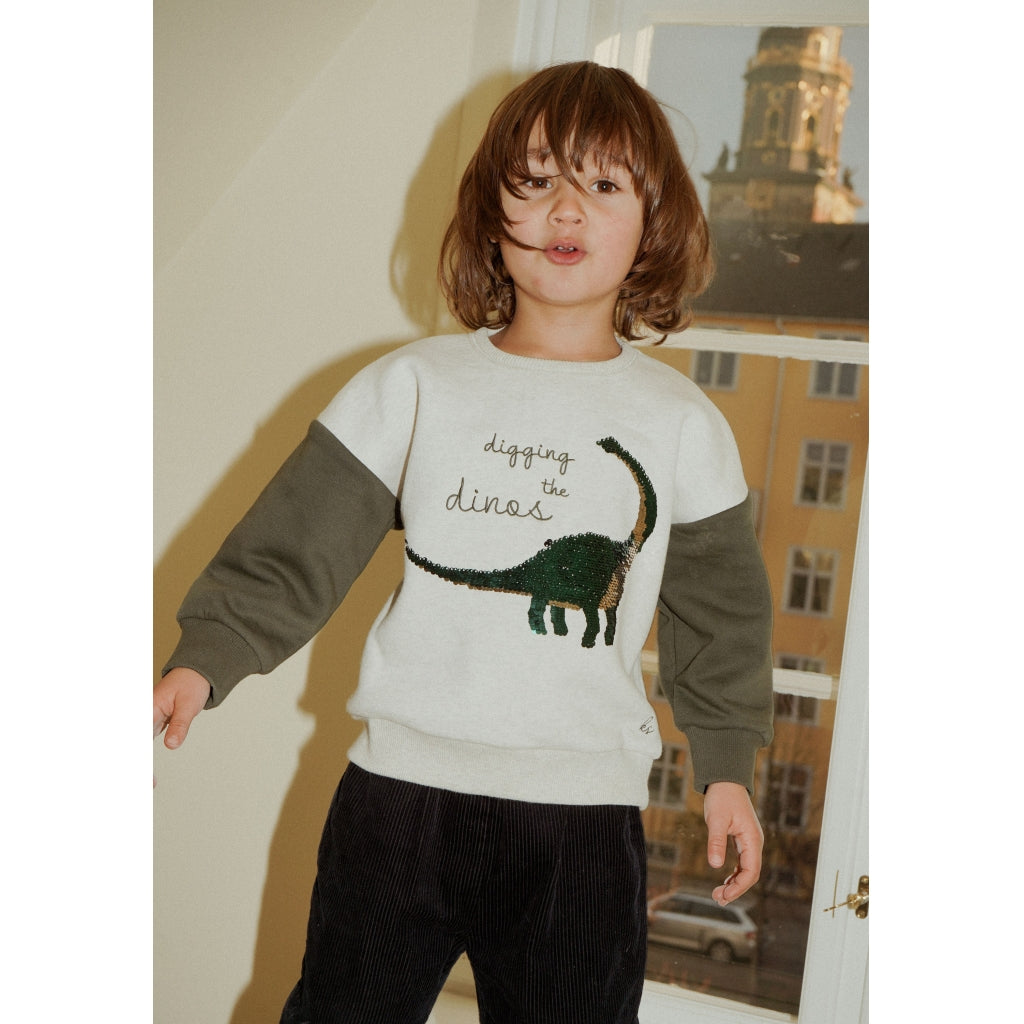 Sweatshirt mit Pailletten Lou 'Off White Melange' - The Little One • Family.Concept.Store.