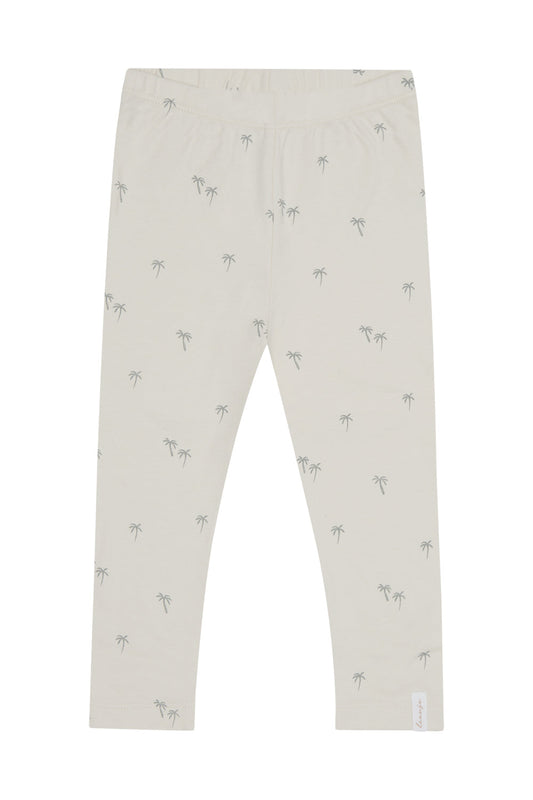 Jersey Leggings aus Bio-Baumwolle 'Palm Trees' Beige