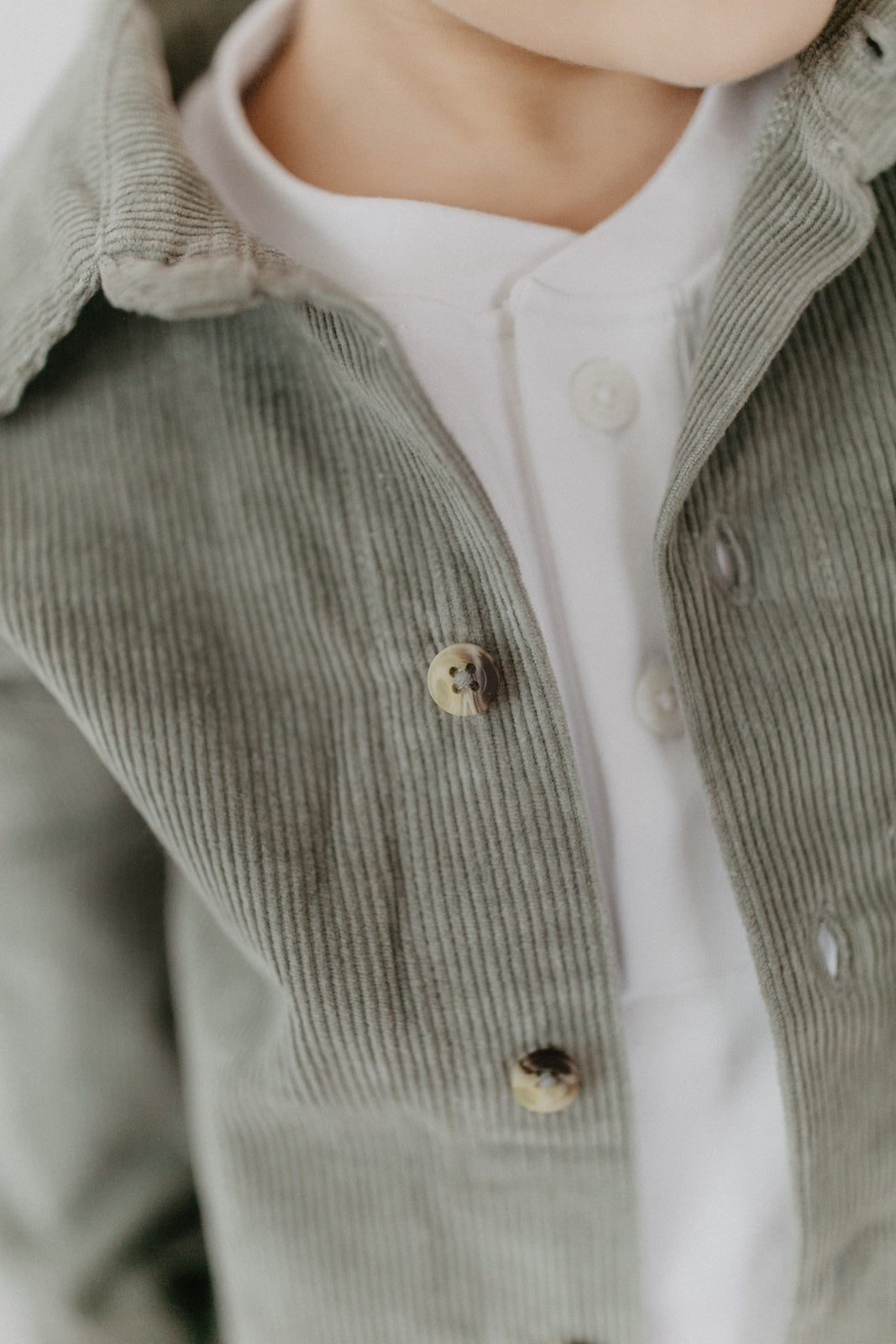 Cordhemd mit Brusttasche 'Green'