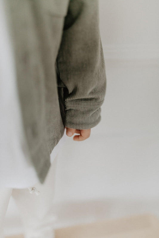 Cordhemd mit Brusttasche 'Green'