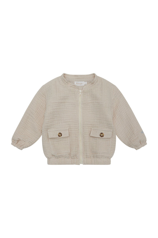 Musselin Jacke 'Oh Hey Vacay' Beige