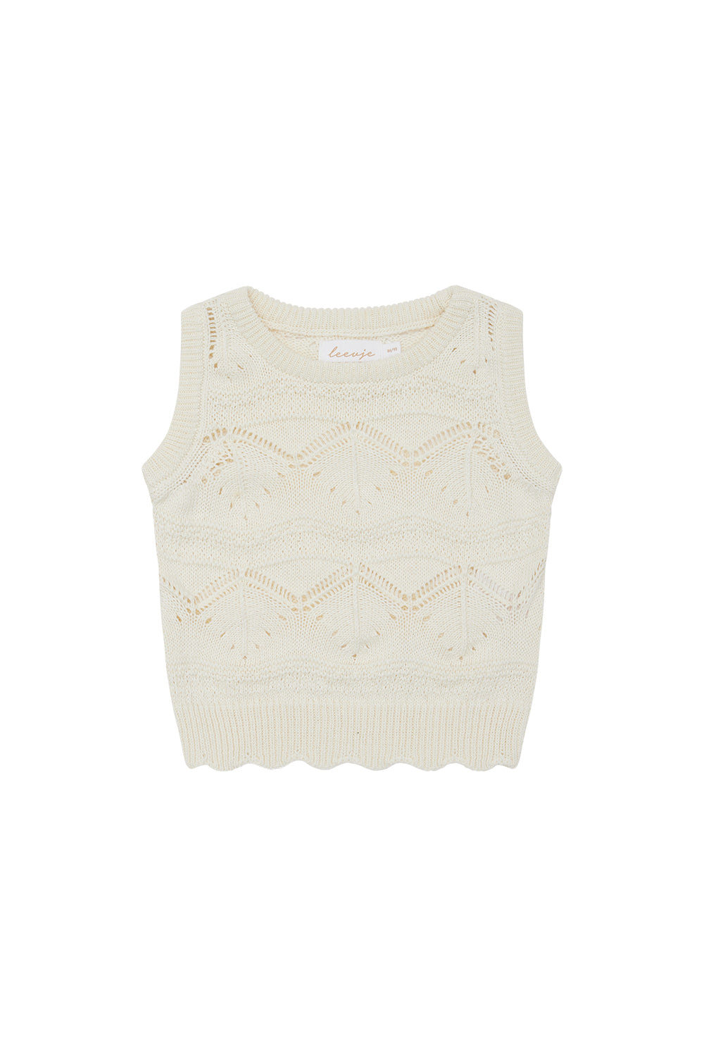 Stricktop mit Lochstrickmuster 'Creme'