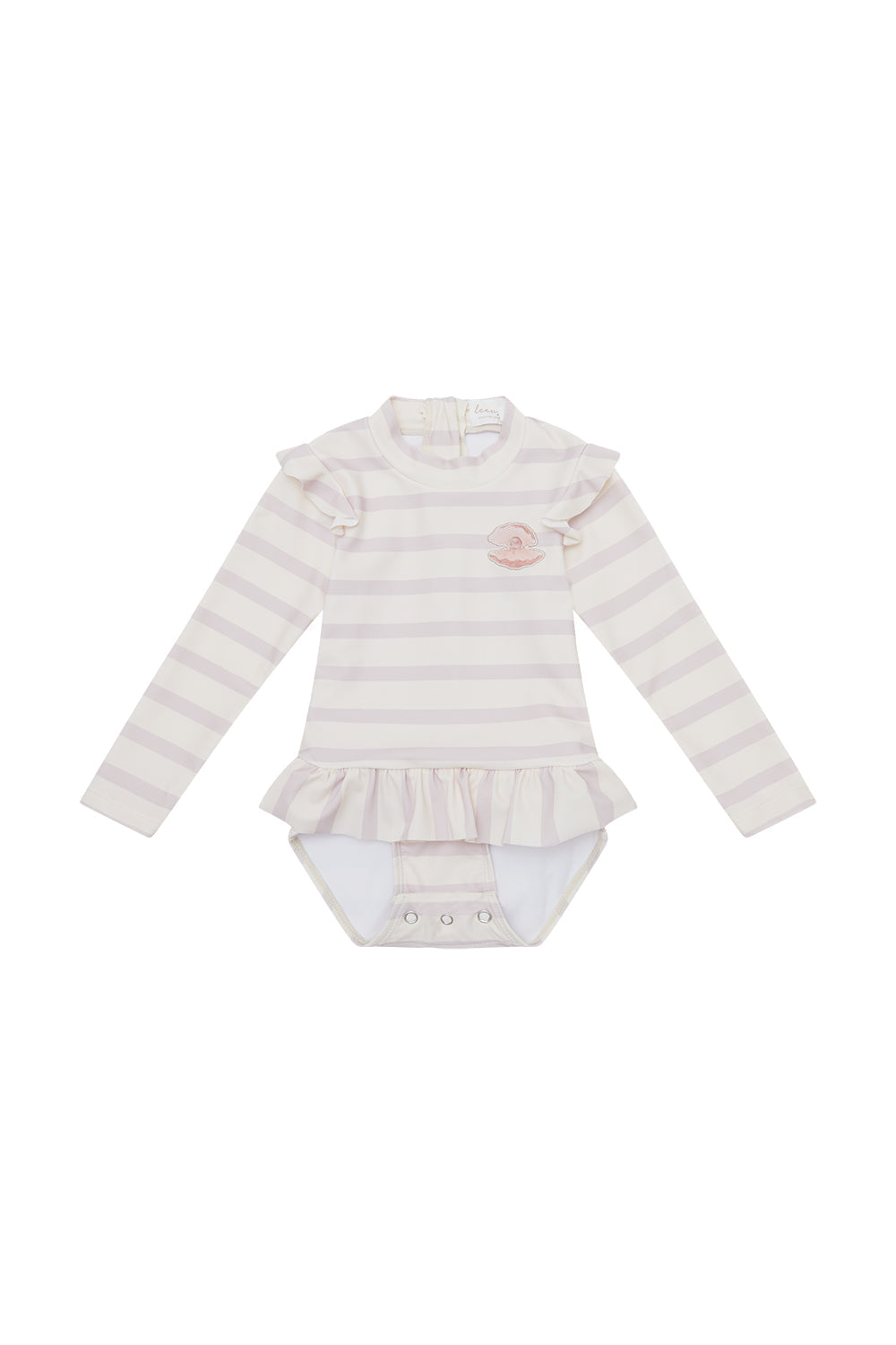Langarm-Badeanzug 'Lavender Stripes'