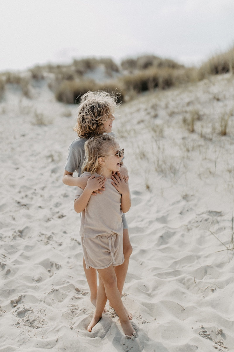 T-Shirt 'Feel Good' aus Frottee 'Dusty Rose'