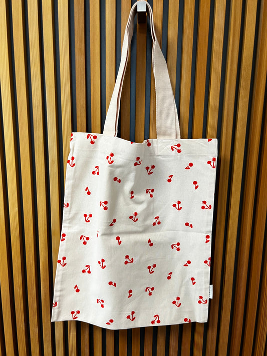 Kleine Baumwolltasche 'Cherries/ Apple Blossom'