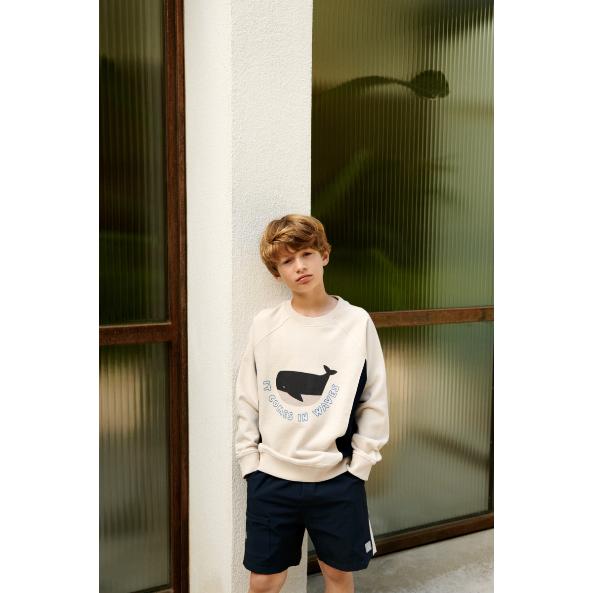 Sweatshirt Aude mit Print 'It Comes In Waves/Sandy'