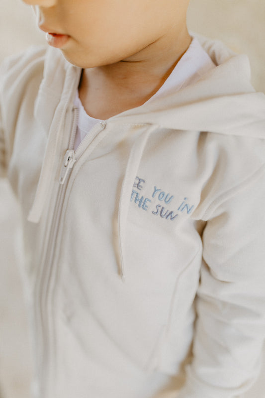 Unisex Sweatjacke 'See You In The Sun' Beige