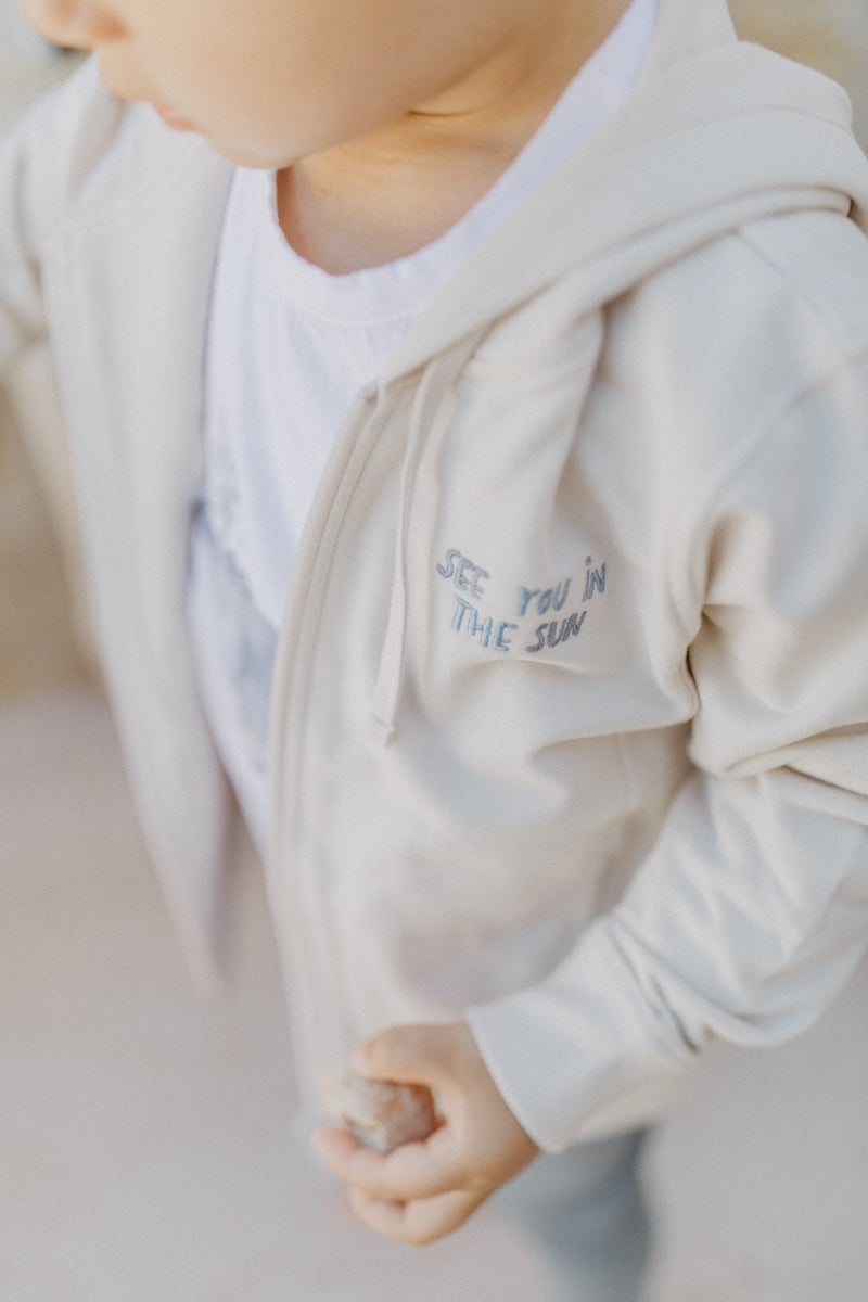 Unisex Sweatjacke 'See You In The Sun' Beige