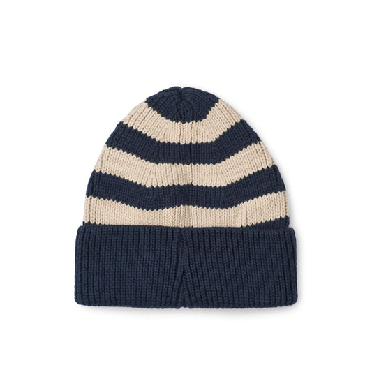 Beanie Ezra 'Classic Navy/Sandy Stripe'