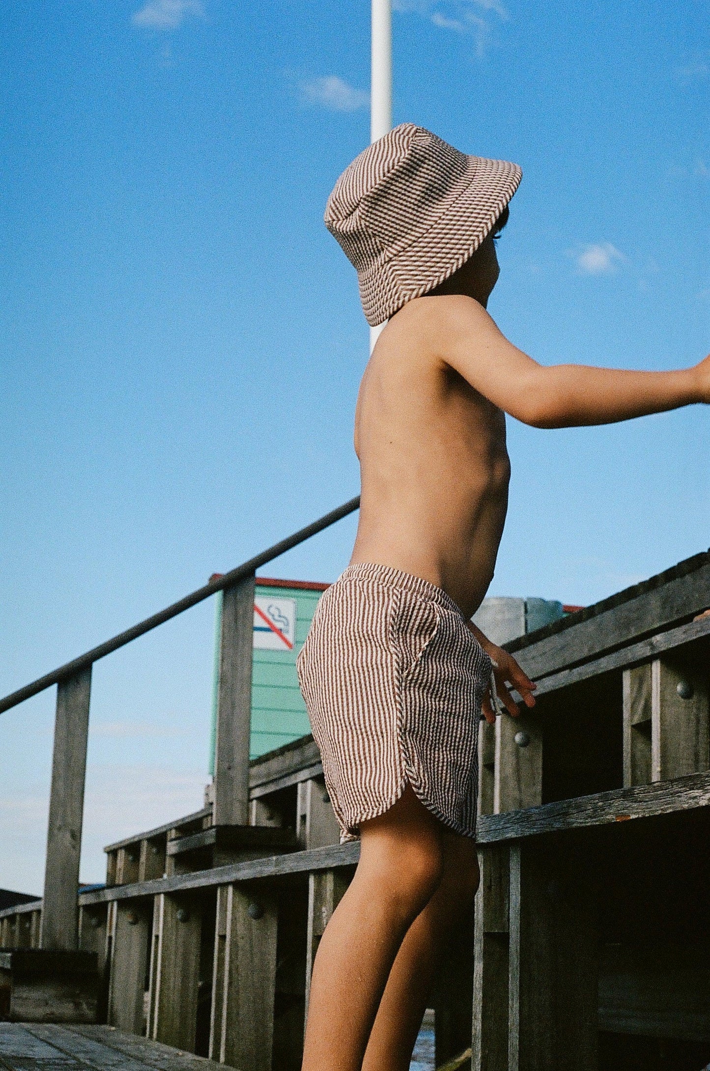 Asnou Swimshorts Seersucker 'Tigers Eye' - The Little One • Family.Concept.Store.