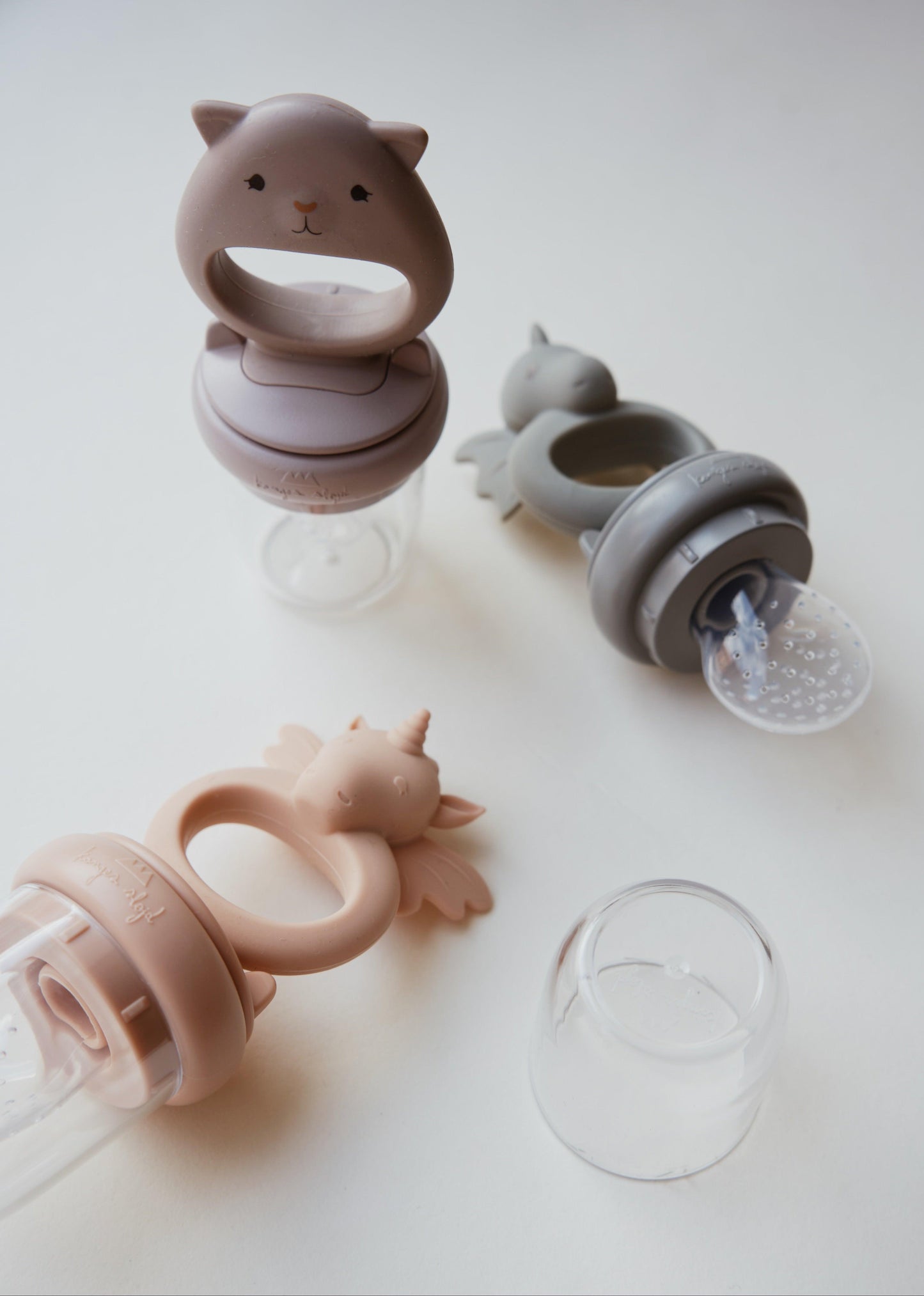 2er-Set Silikon-Fruchtsauger Bunny 'Quicksilver/Caramel' - The Little One • Family.Concept.Store.