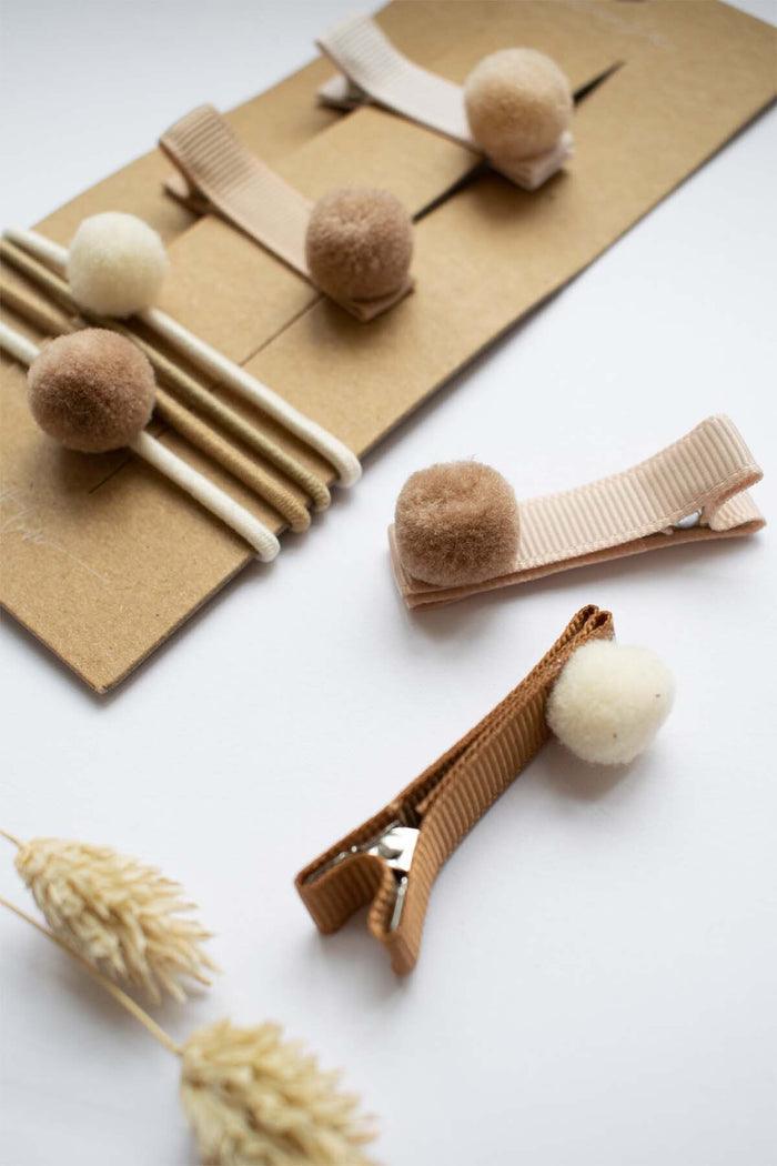 Haarspangen 'PomPom Nude Mix' - The Little One • Family.Concept.Store.