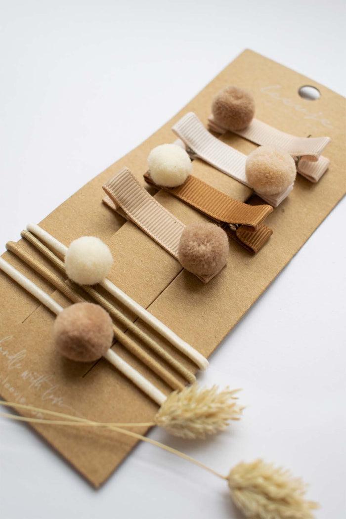 Haarspangen 'PomPom Nude Mix' - The Little One • Family.Concept.Store.