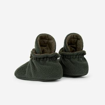 Fleece Booties 'Gripper'- Olive - The Little One • Family.Concept.Store.