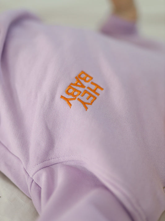 Sweatshirt HEY BABY  'Lavender/Orange'