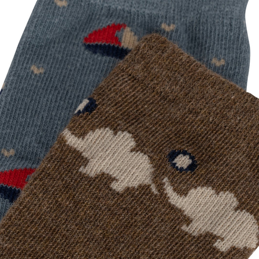 2er-Pack Lapis Socken 'Elephant/Boat' - The Little One • Family.Concept.Store.