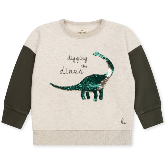 Sweatshirt mit Pailletten Lou 'Off White Melange' - The Little One • Family.Concept.Store.