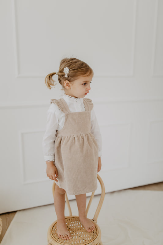 Cordkleid mit Rüschenträgern 'Dusty Rose' - The Little One • Family.Concept.Store. 