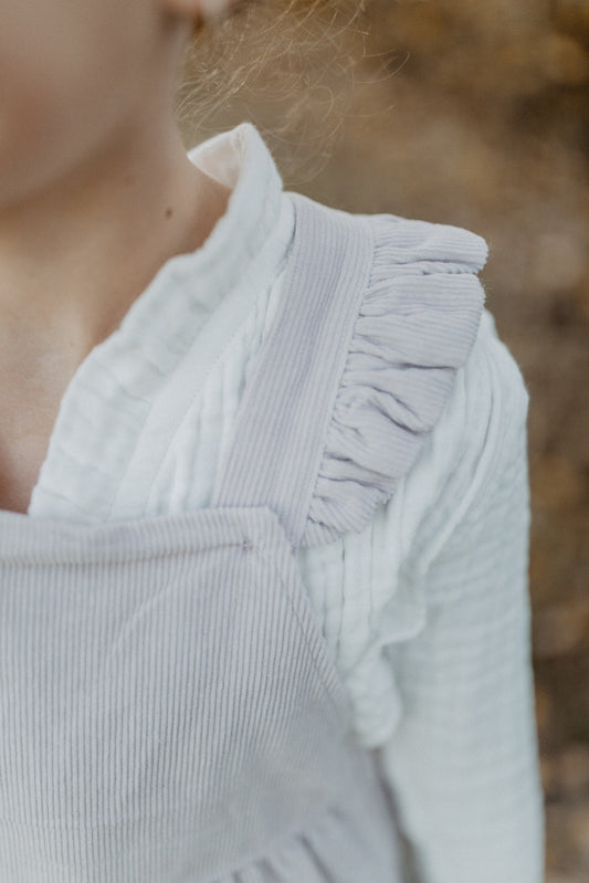 Cordkleid mit Rüschenträgern 'Lavender'