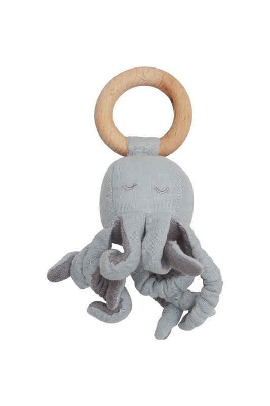 Rassel mit Holzring 'Octopus'