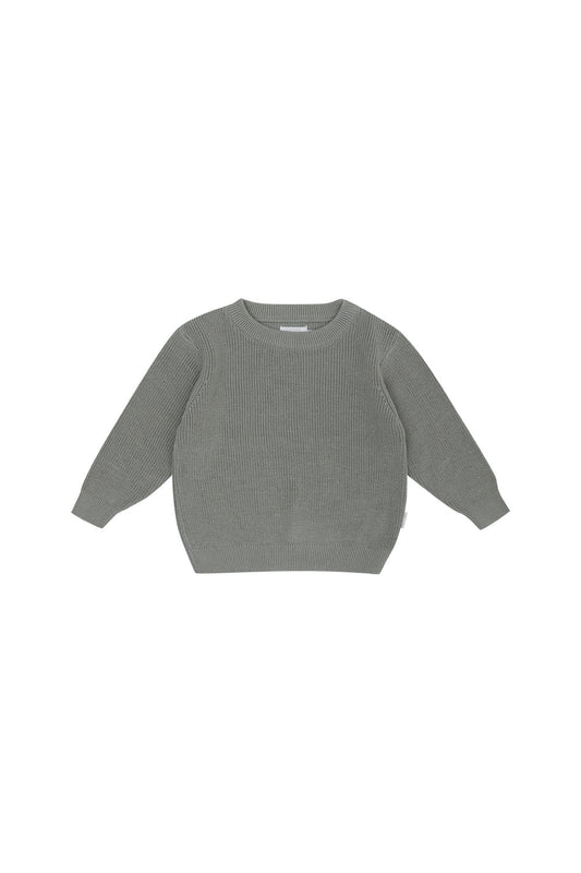 Chunky Knit Pullover 'Soft Green'