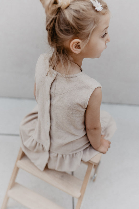 Kleid 'Flowers' aus Frottee 'Dusty Rose'