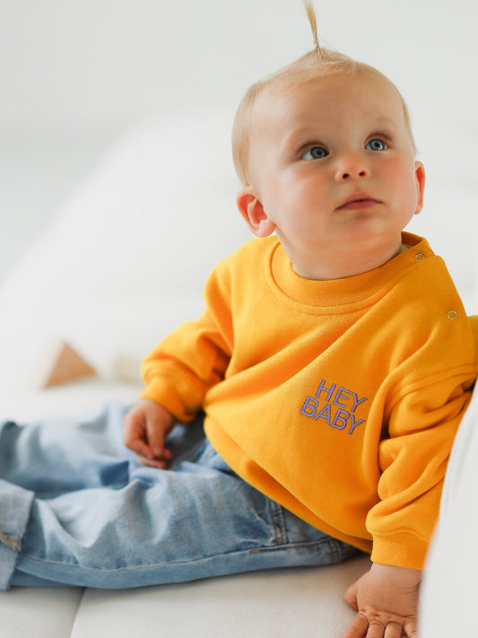 Sweatshirt HEY BABY 'Warmorange' - The Little One • Family.Concept.Store. 