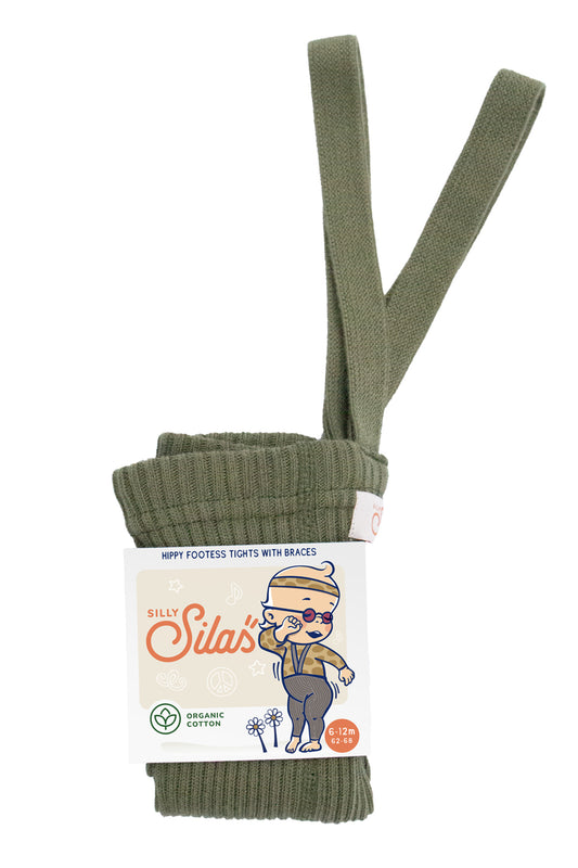 Strumpfhose Hippy Footless Cotton 'Olive'