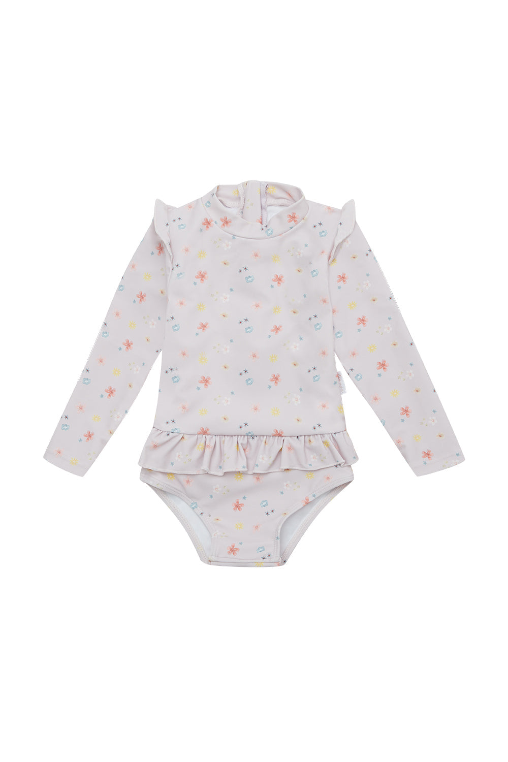 Langarm-Badeanzug 'Lavender Flowers'