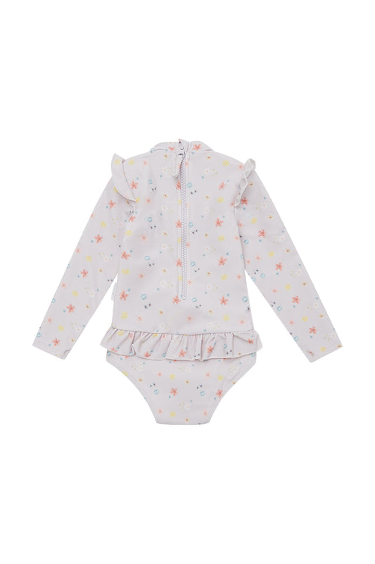 Langarm-Badeanzug 'Lavender Flowers'