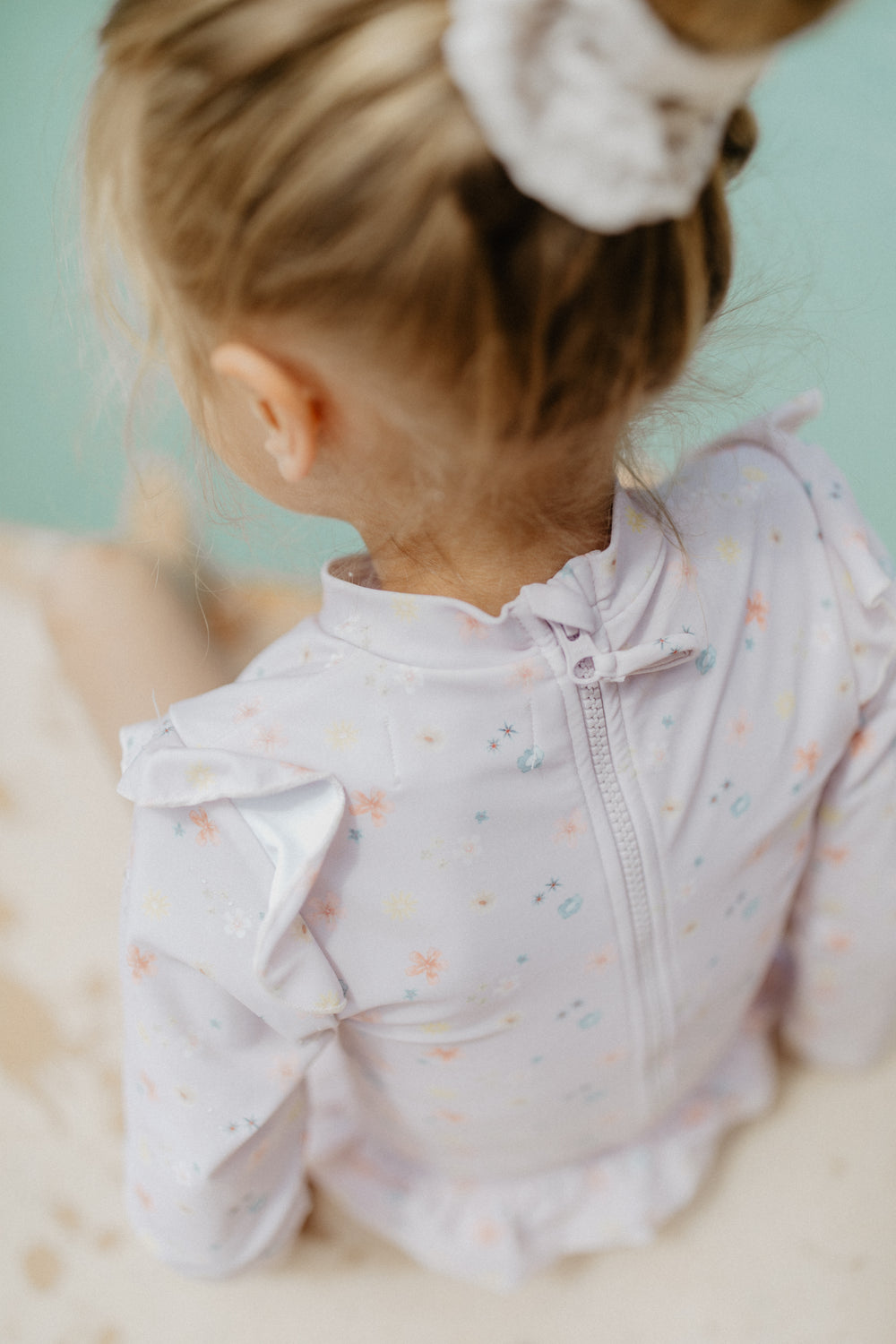 Langarm-Badeanzug 'Lavender Flowers'