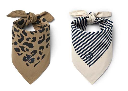 2er-Set Bali Bandana Scarfs 'Leo Oat Black Panther/StripeMix' - The Little One • Family.Concept.Store. 