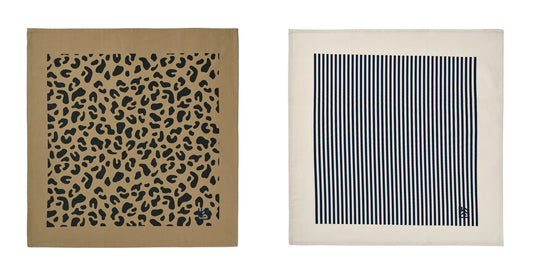 2er-Set Bali Bandana Scarfs 'Leo Oat Black Panther/StripeMix' - The Little One • Family.Concept.Store. 