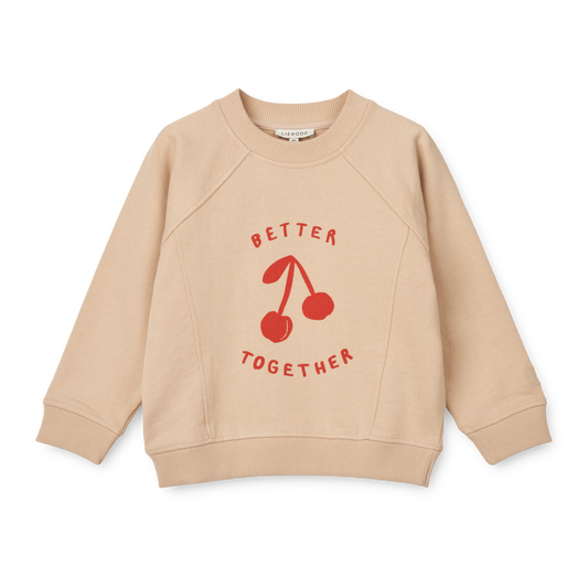 Sweatshirt Aude mit Print 'Cherries/ Apple Blossom'