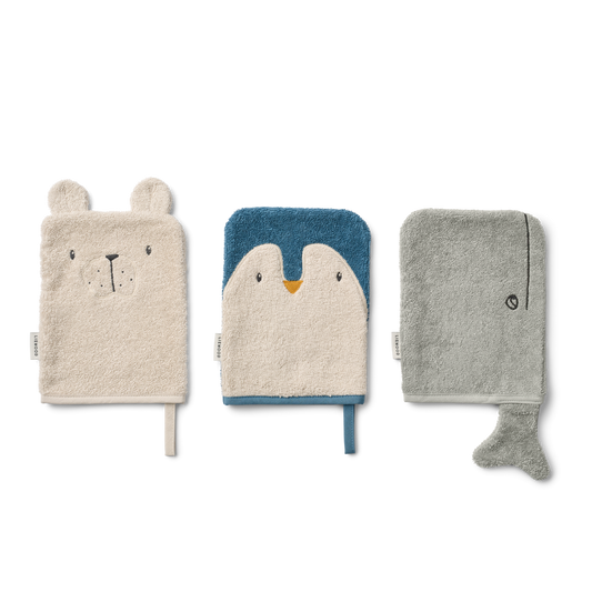 3er-Pack Waschlappen Sylvester 'Arctic Sea/Ocean View'