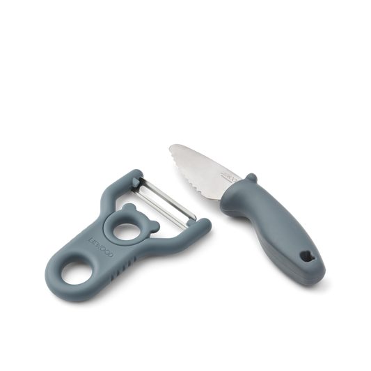 Schäler & Messer Set Pertense 'Whale Blue'