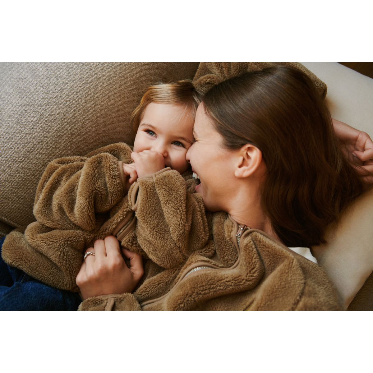 Jacke aus Teddyplüsch Calina Adult 'Oat'