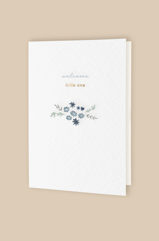 Klappkarte Blumen 'Welcome Little One'