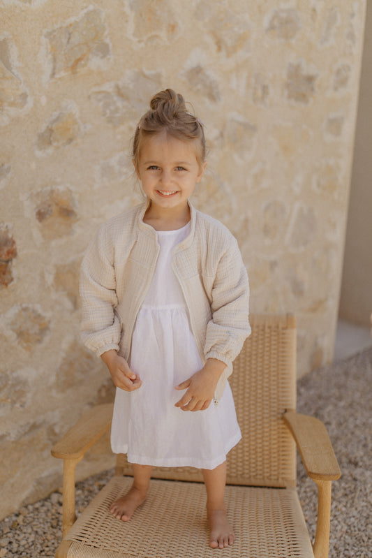 Musselin Jacke 'Oh Hey Vacay' Beige