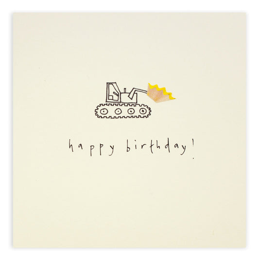 Grußkarte Bagger 'Happy Birthday'