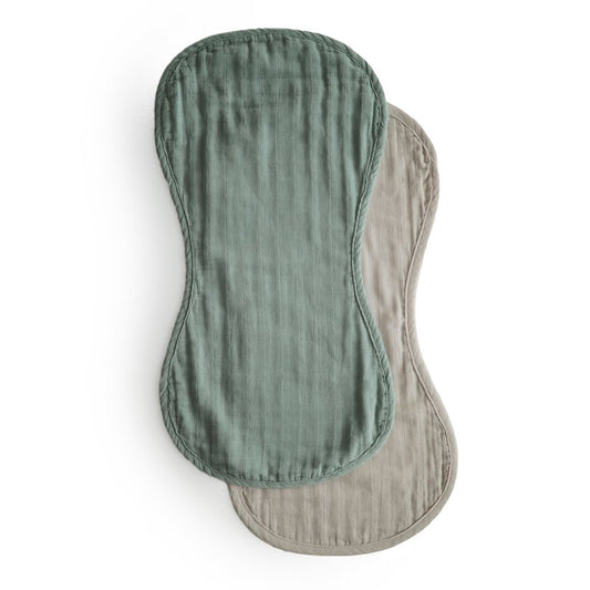 2er-Set Spucktuch Musselin 'Roman Green/Fog' - The Little One • Family.Concept.Store. 