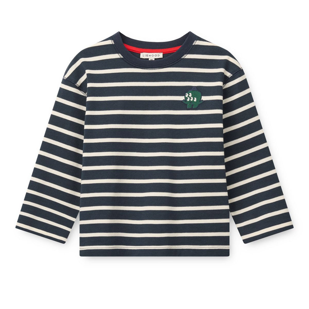 Gestreiftes Longsleeve Tyler 'Classic Navy/Creme de la Creme'