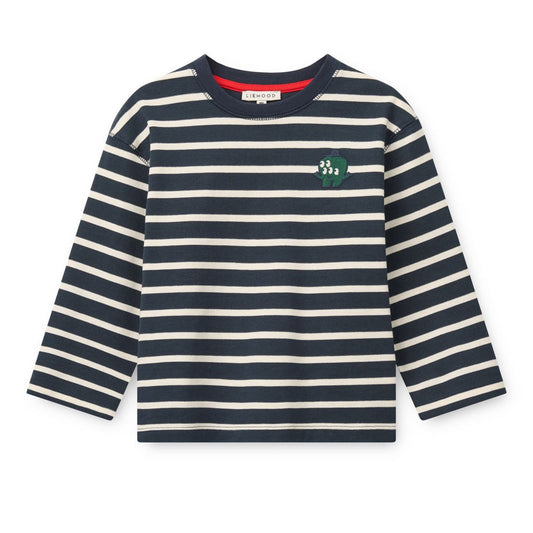 Gestreiftes Longsleeve Tyler 'Classic Navy/Creme de la Creme'
