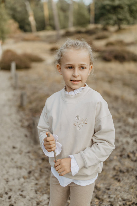 Oversized Sweatshirt mit Rüsche 'Powder Gray' - The Little One • Family.Concept.Store. 