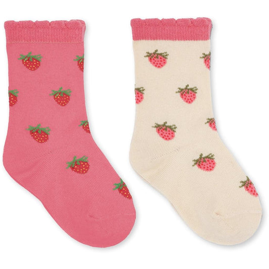 2er-Pack Jacquard Socken 'Strawberry Pink' - The Little One • Family.Concept.Store. 