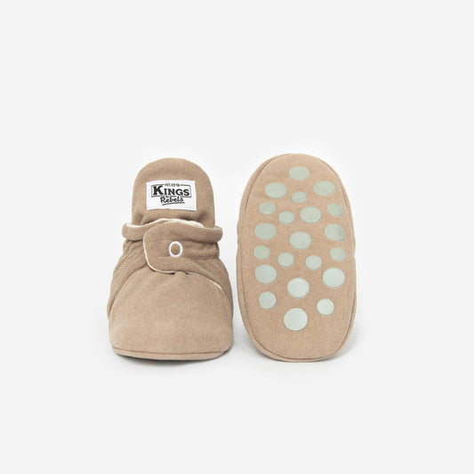Gamuza Booties 'Gripper'- Café - The Little One • Family.Concept.Store.