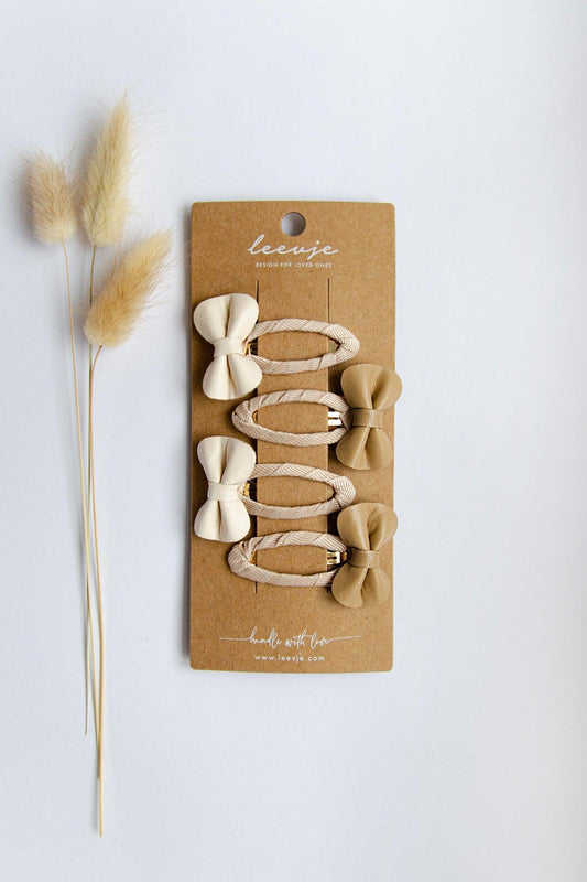 Haarspangen 'Vegan Leather Bows Clips' - The Little One • Family.Concept.Store.
