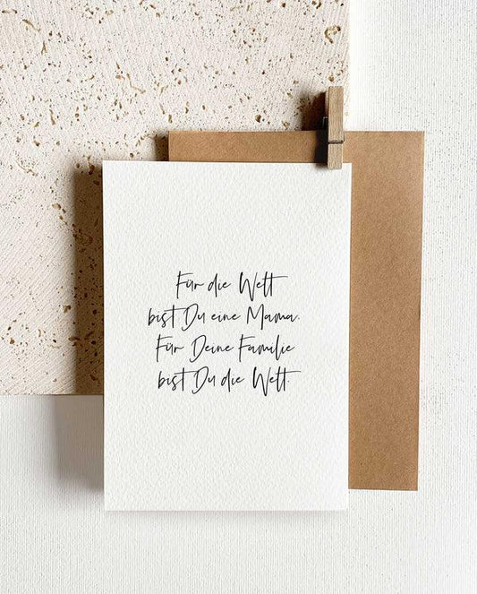 Grußkarte 'Für deine Familie bist du die Welt' - The Little One • Family.Concept.Store.