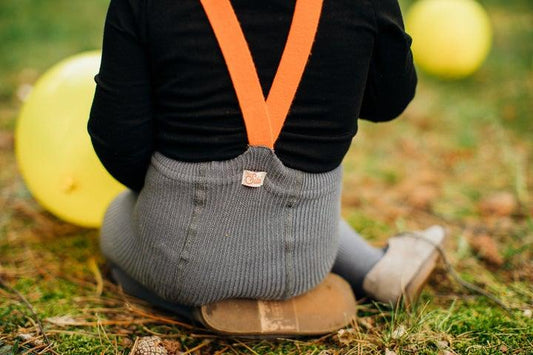 Strumpfhose Footed 'Grey Orange' - The Little One • Family.Concept.Store. 